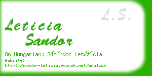 leticia sandor business card